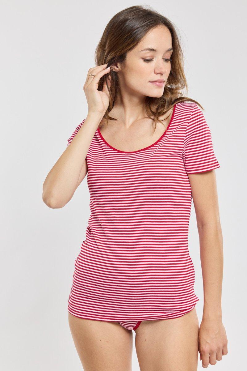 Armor Lux T-shirt Rayé Col Rond - Coton Biologique