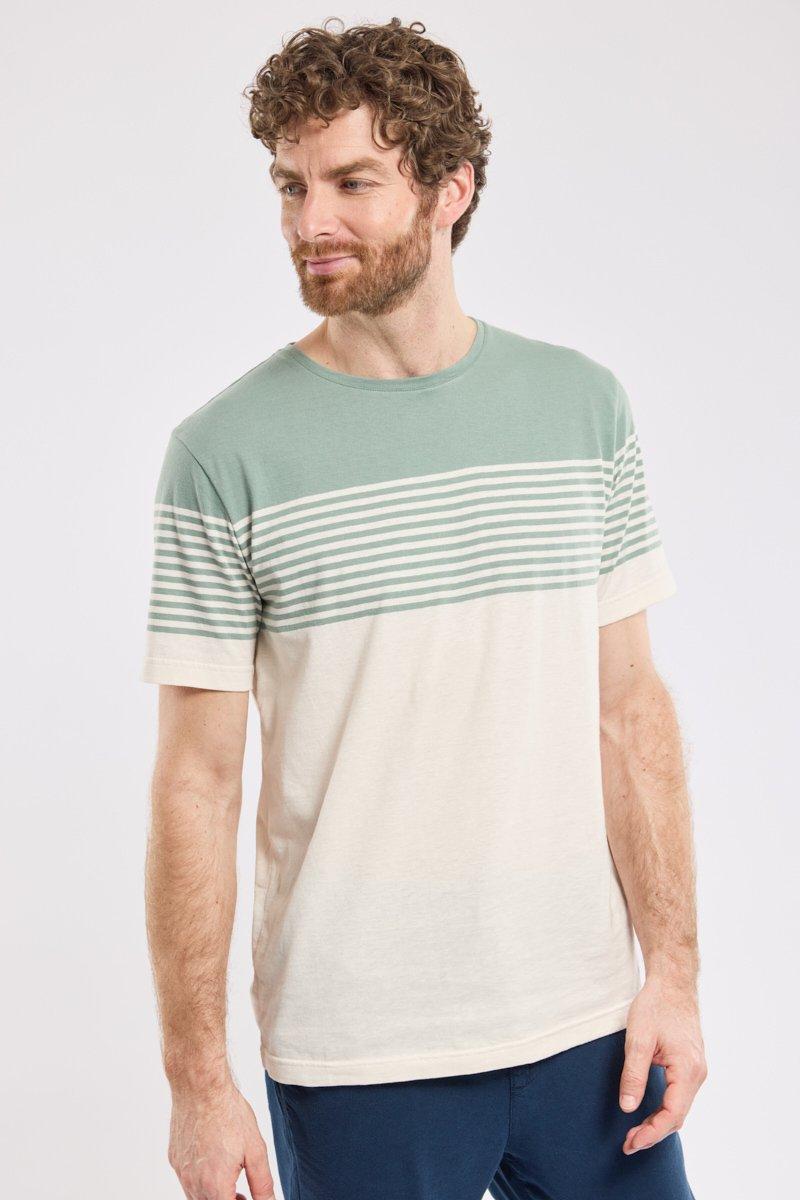 armor lux T-shirt rayé - coton et lin