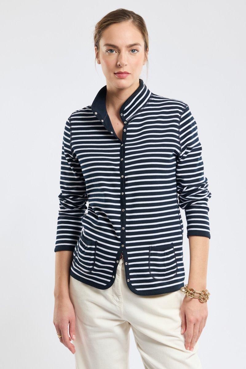 Armor Lux Veste Réversible Rayée - Coton
