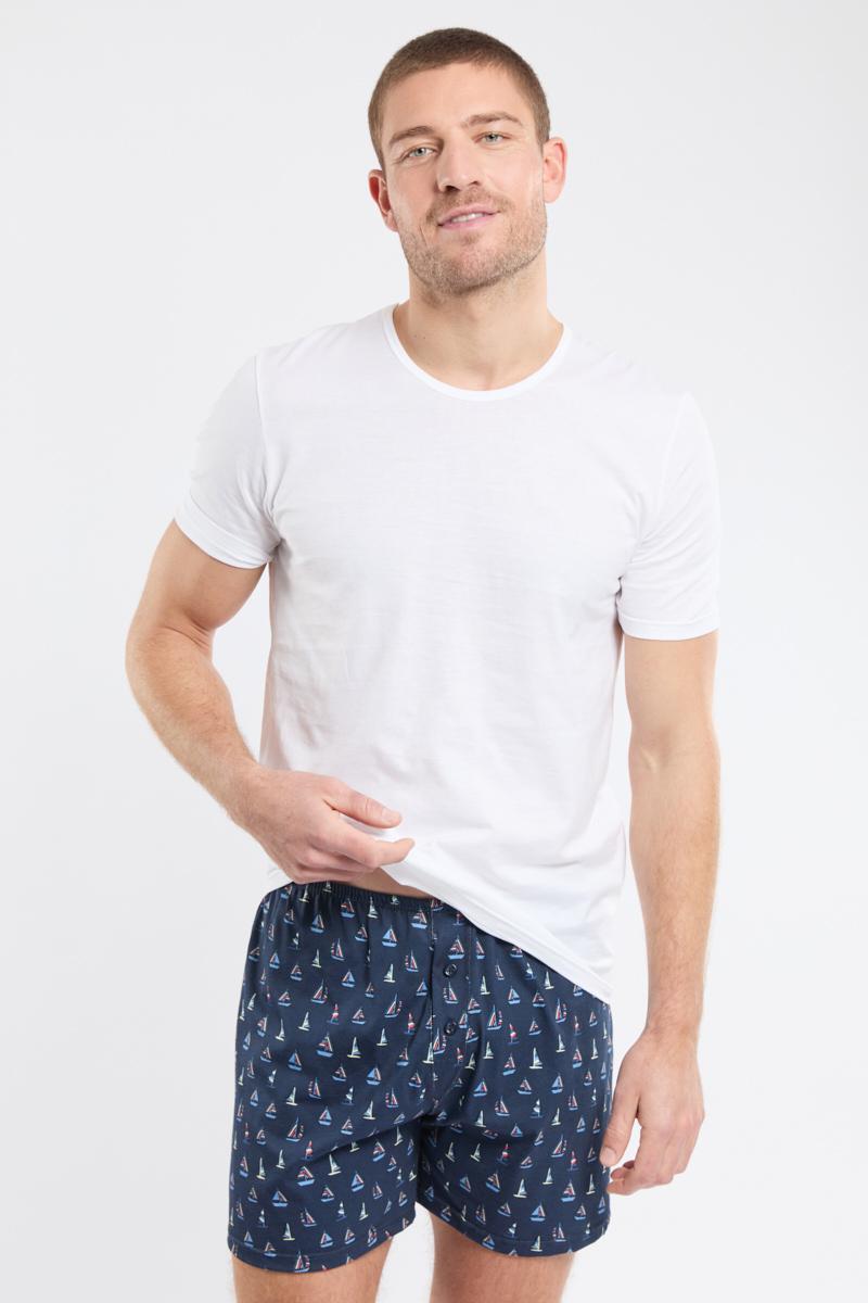 armor lux Caleçon imprimé bateaux - coton léger issu de l’agriculture biologique