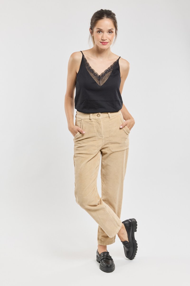 Armor Lux Caraco Col Dentelle - Coton Retors Issu De L'agriculture Biologique