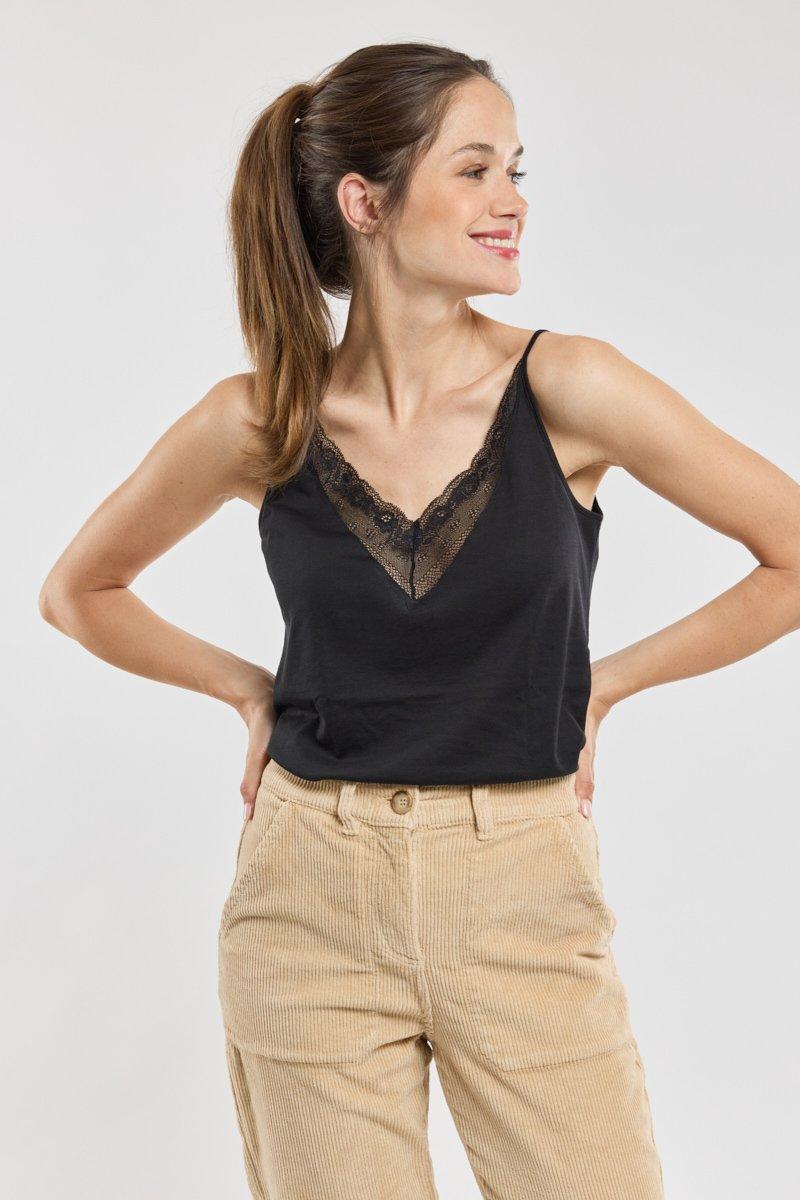 armor lux Caraco col dentelle - coton retors issu de l'agriculture biologique