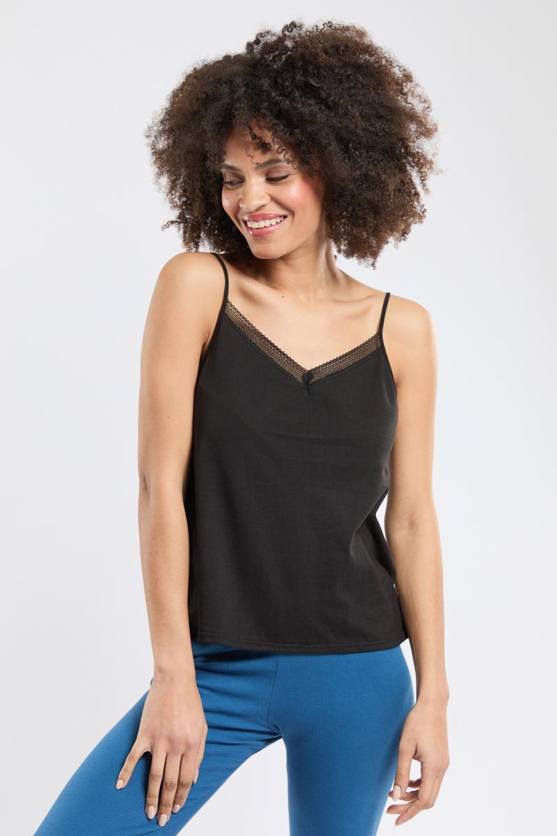 armor lux Caraco col V avec dentelle - coton léger issu de l'agriculture biologique