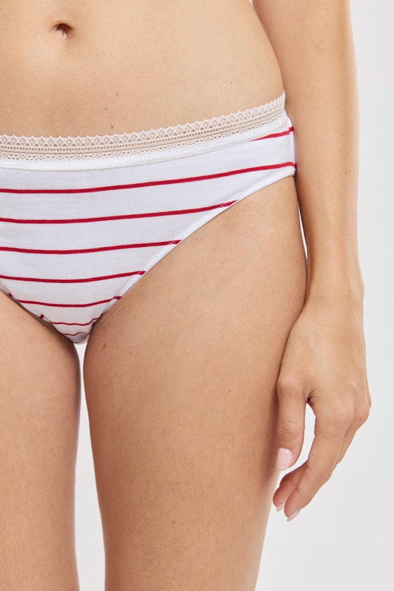 Armor Lux Culotte Rayée Taille Basse - Coton Léger Issu De L'agriculture Biologique