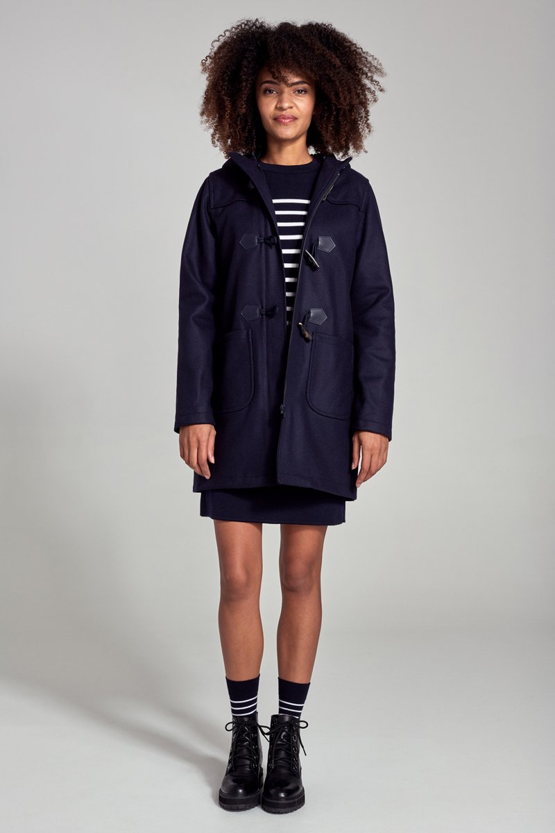 Armor Lux Duffle Coat "Concarneau" - Drap De Laine Mélangée