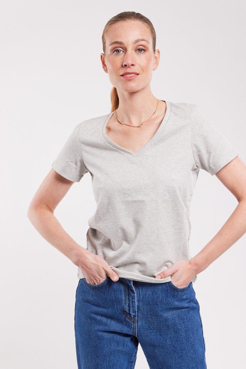 armor lux T-shirt col V CADEN - coton issu de l'agriculture biologique