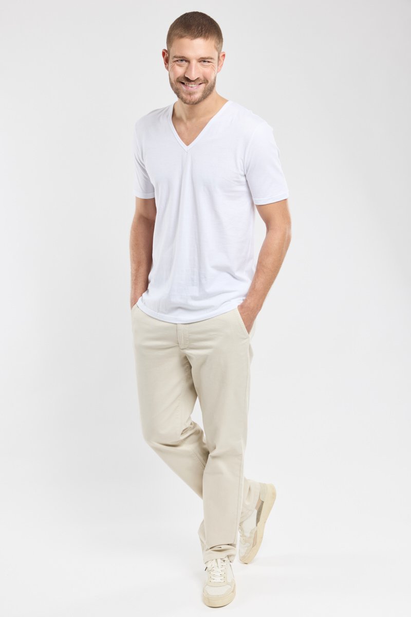 Armor Lux T-shirt Col V - Coton Léger Issu De L’agriculture Biologique