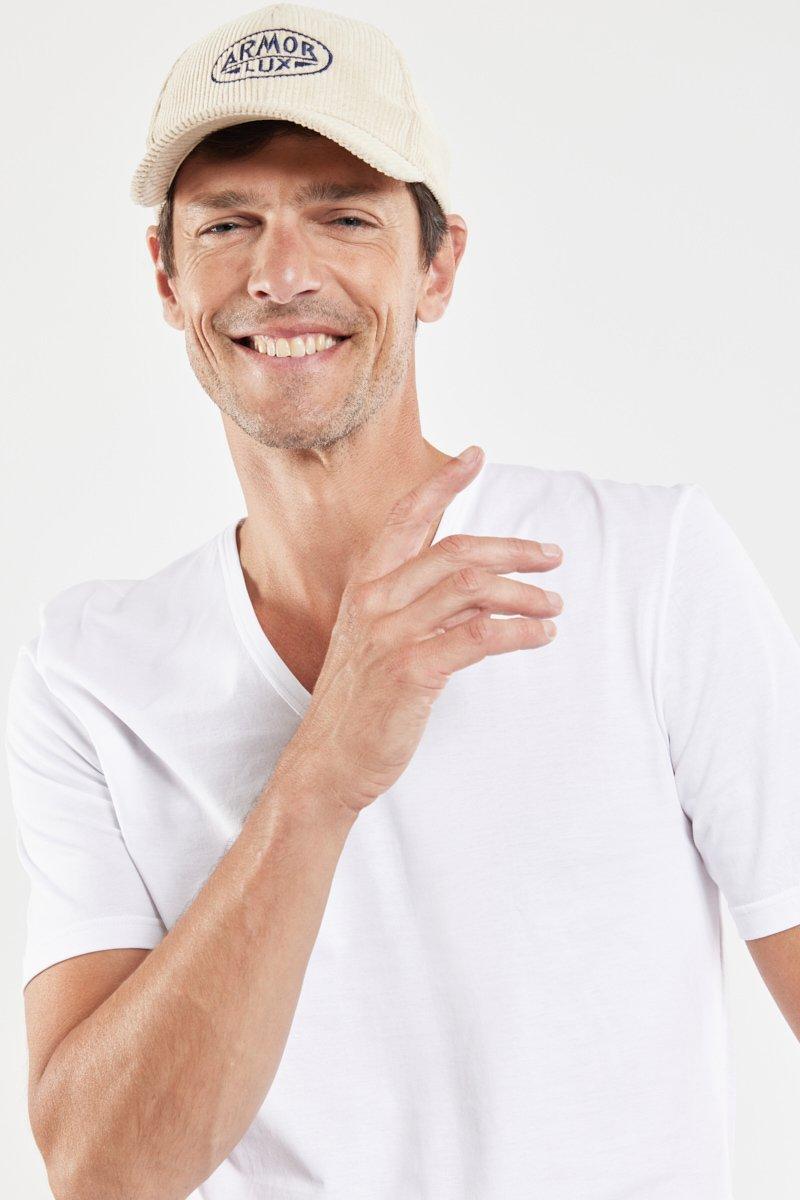 Armor Lux T-shirt Col V - Coton Léger Issu De L’agriculture Biologique