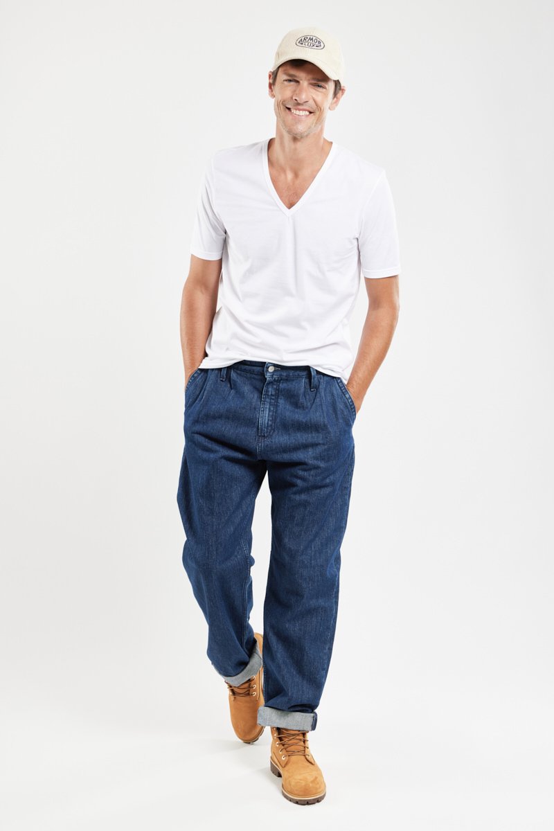 Armor Lux T-shirt Col V - Coton Léger Issu De L’agriculture Biologique