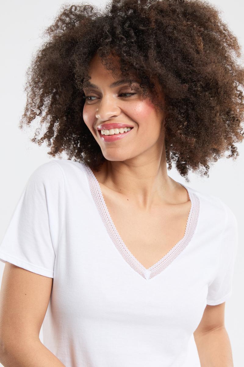 Armor Lux T-shirt Col V - Coton Léger Issu De L'agriculture Biologique