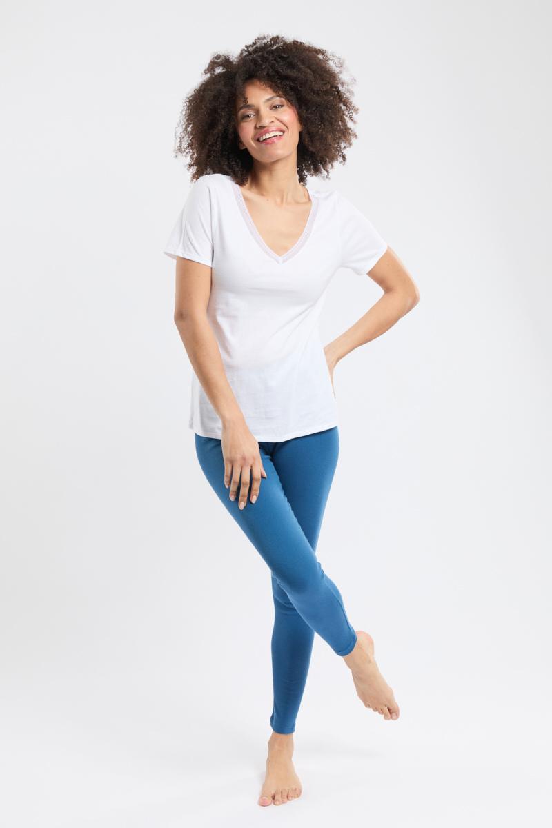 Armor Lux T-shirt Col V - Coton Léger Issu De L'agriculture Biologique