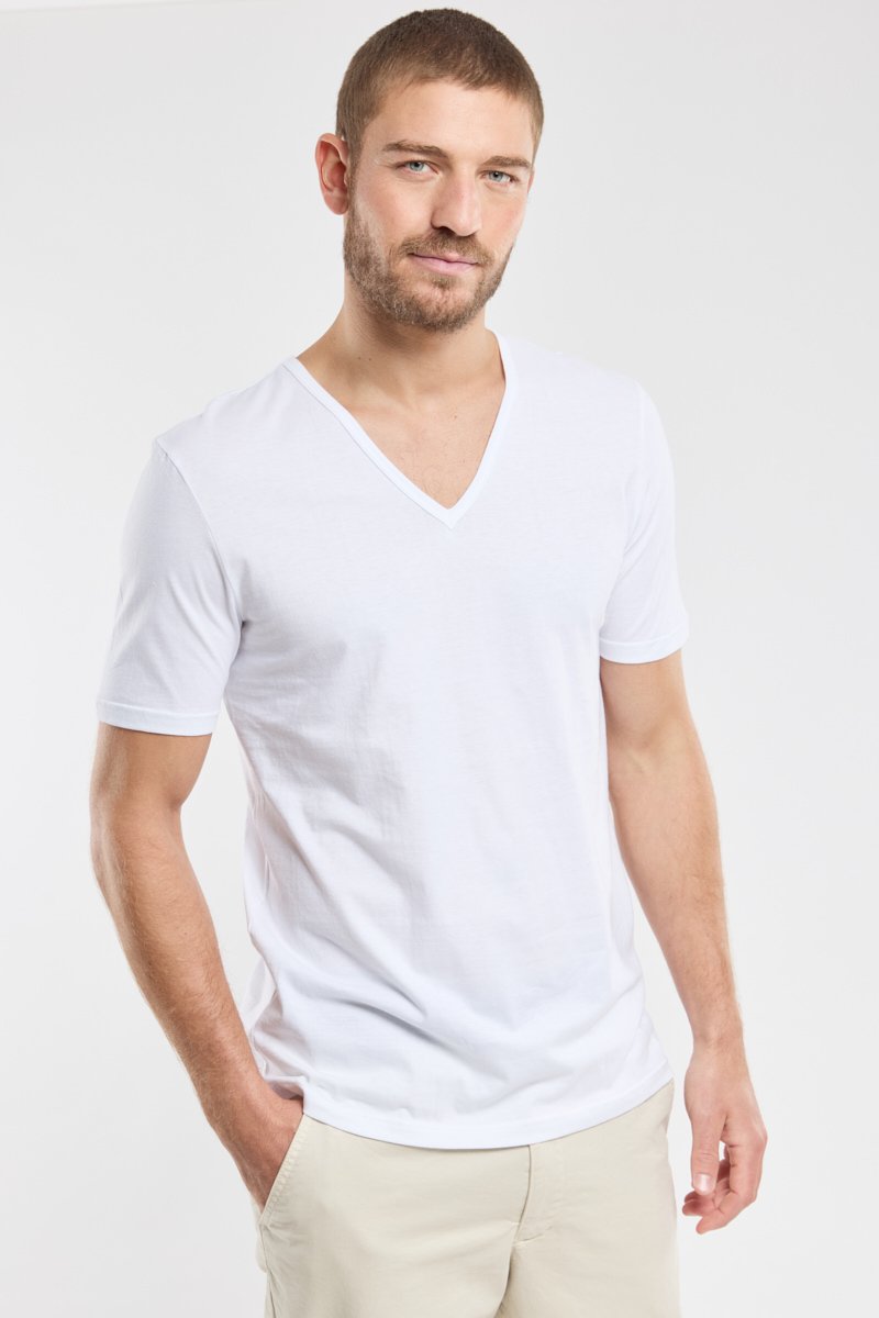 armor lux T-shirt col V - coton léger issu de l’agriculture biologique