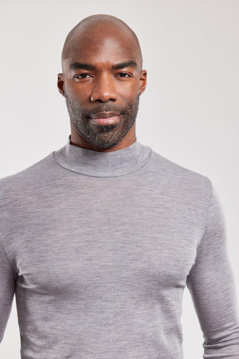 Armor Lux T-shirt Manches Longues Col Haut - Laine Et Soie
