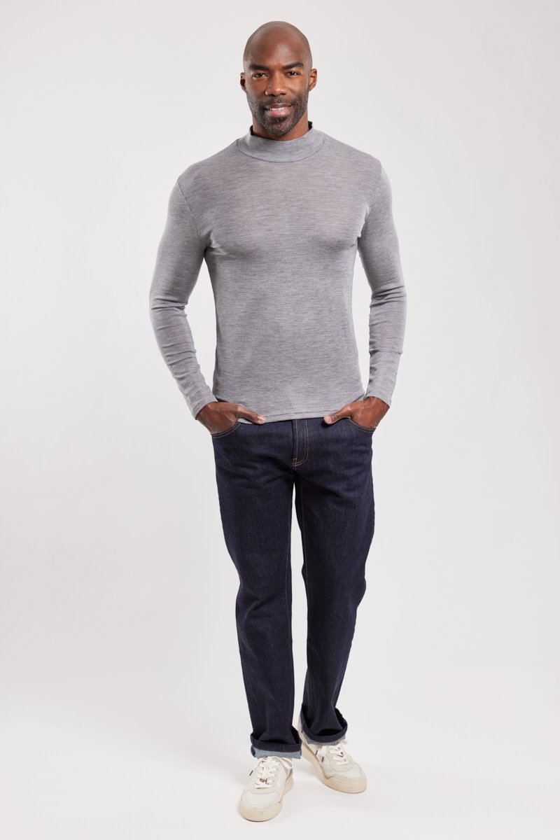 Armor Lux T-shirt Manches Longues Col Haut - Laine Et Soie