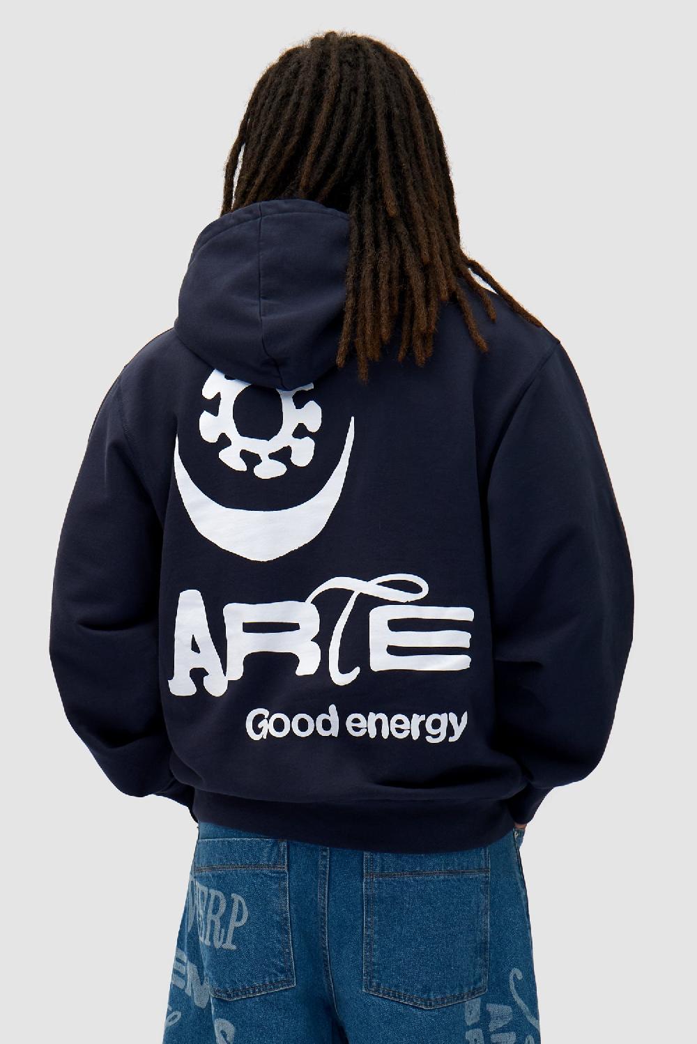 arte antwerp Back Sun & Moon Hoodie - Marine