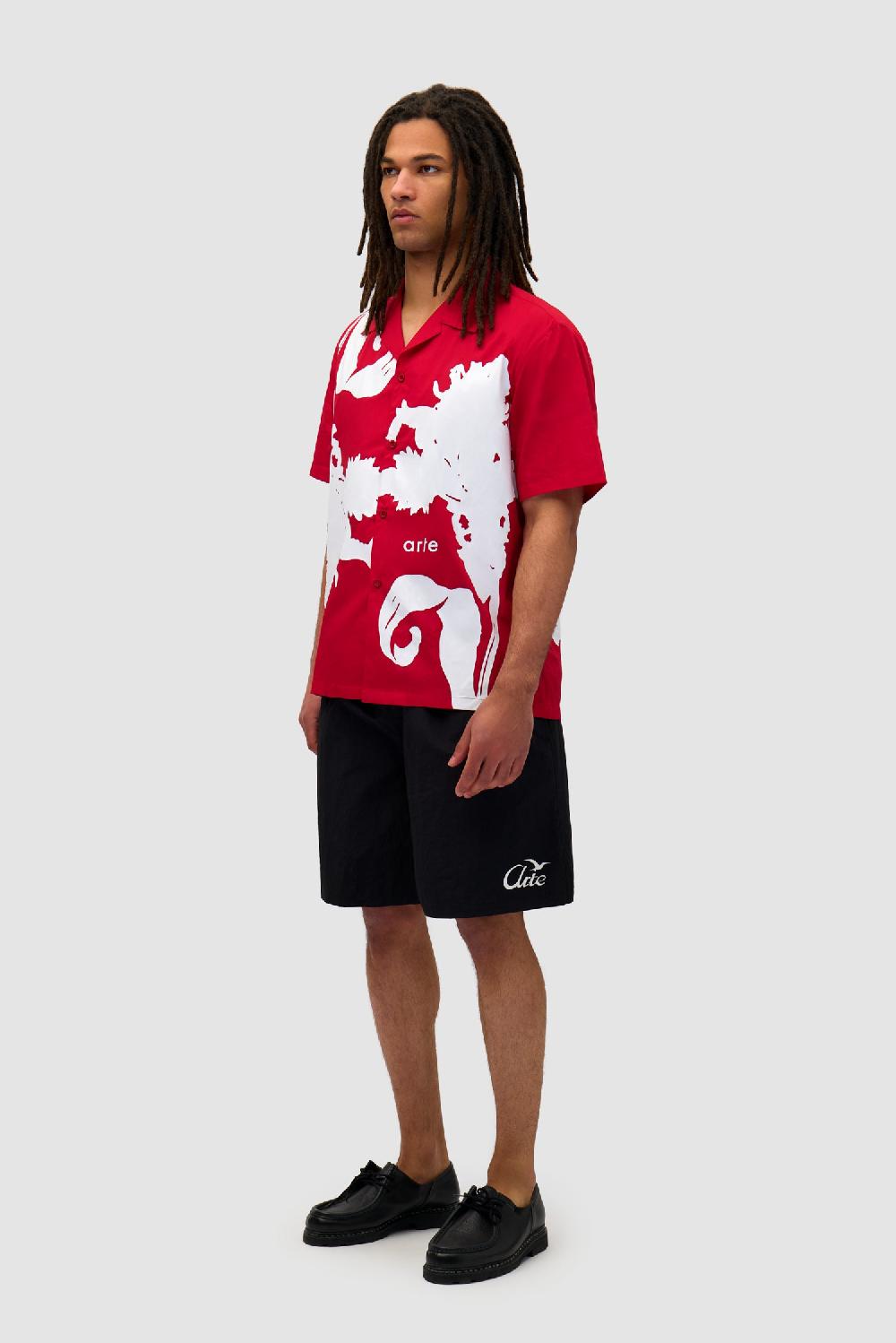 Arte Antwerp Chemise Big Flower - Rouge/blanc