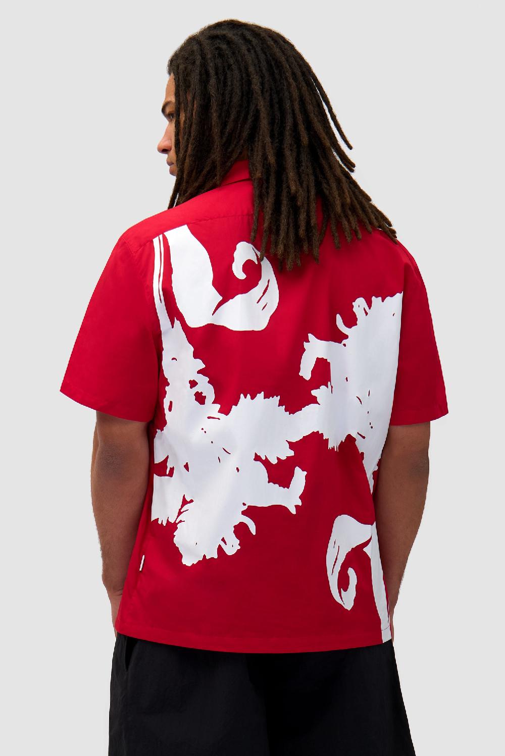 Arte Antwerp Chemise Big Flower - Rouge/blanc