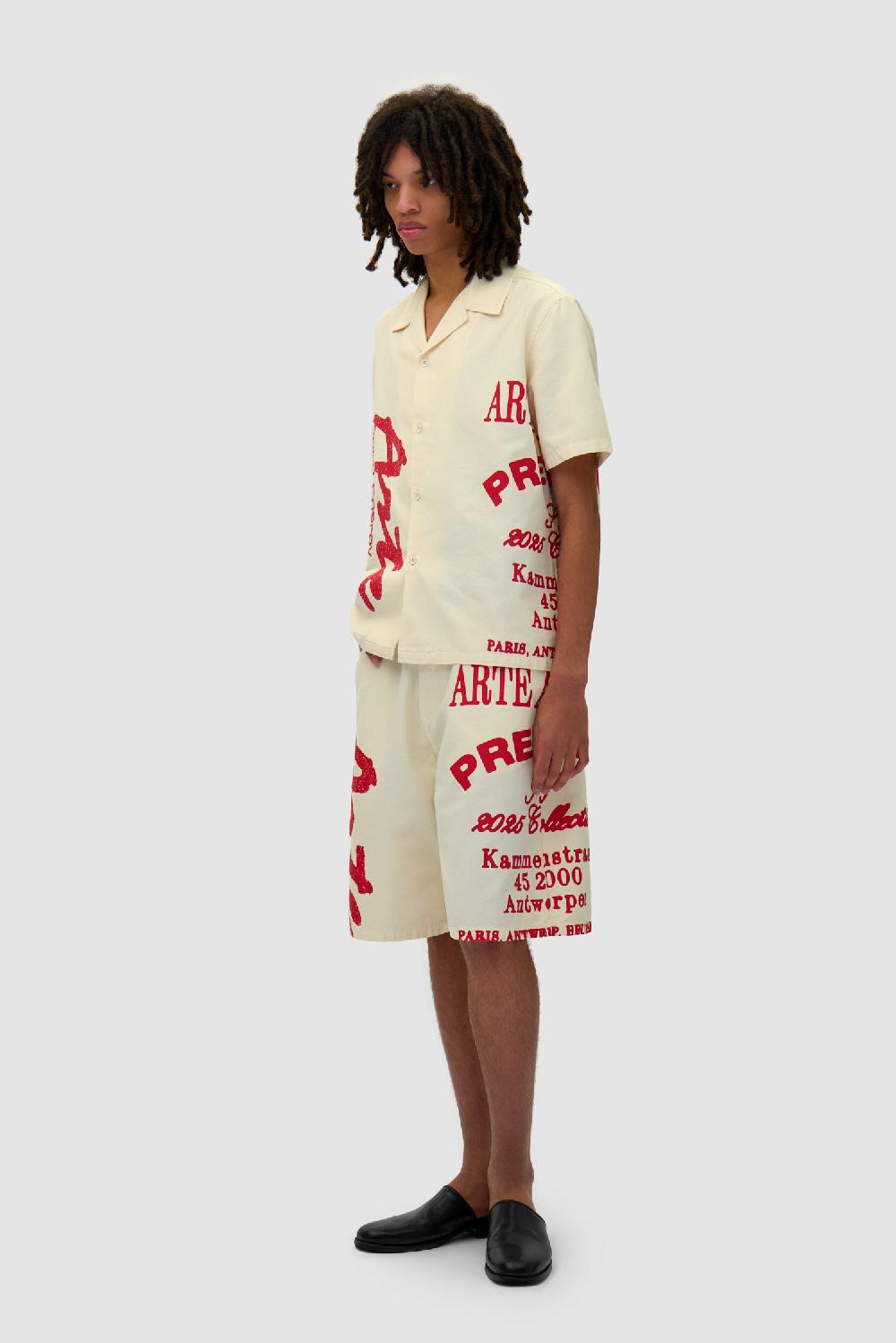 arte Antwerp Chemise Imprimée Rouge - Crème