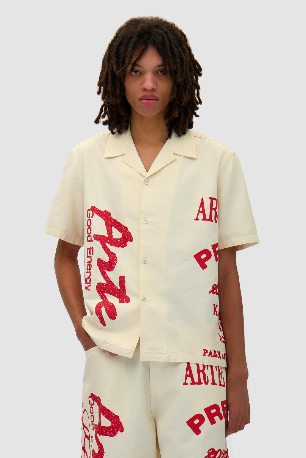 arte antwerp Chemise imprimée rouge - Crème