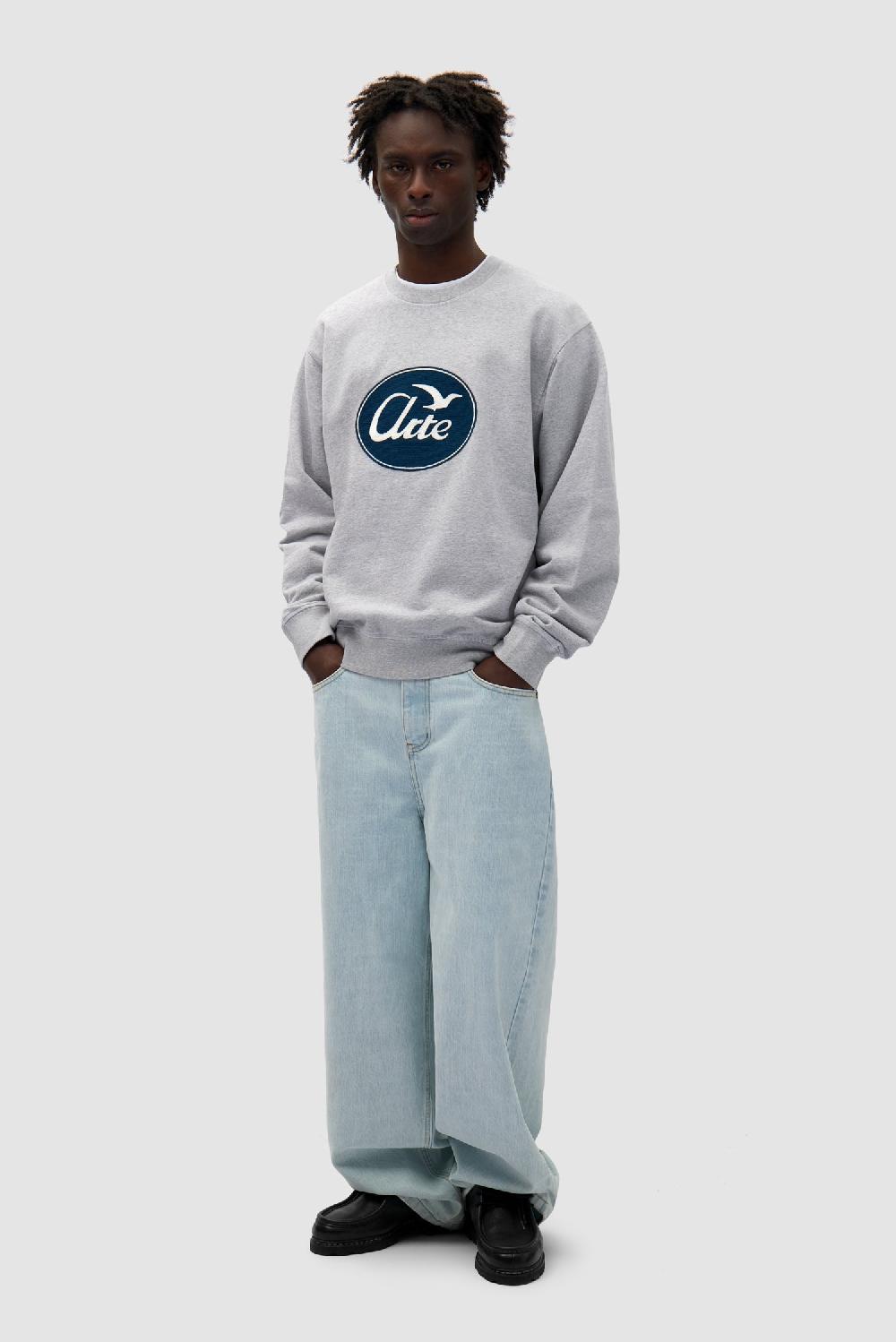 Arte Antwerp Col Ras Du Cou Avec Bird Logo - Gris