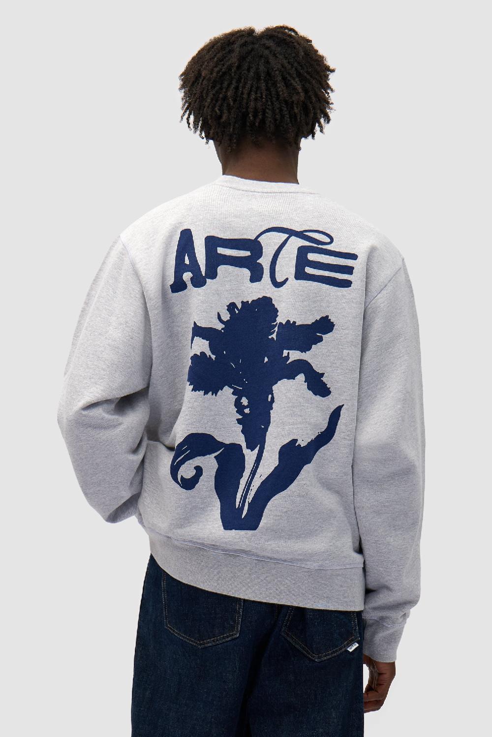 arte antwerp Col roulé fleuri - Gris