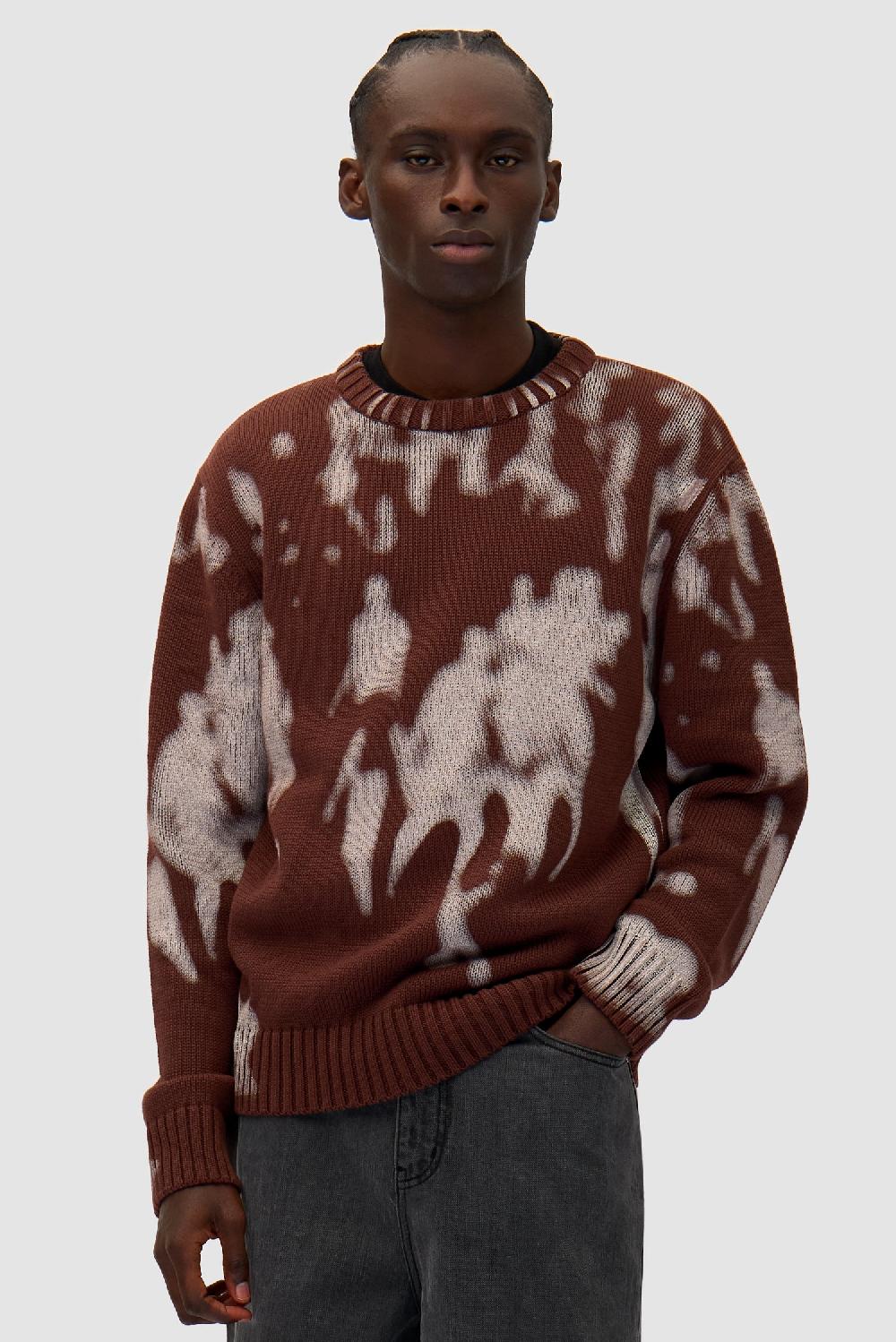 arte antwerp People Knit Sweater - Marron/Crème