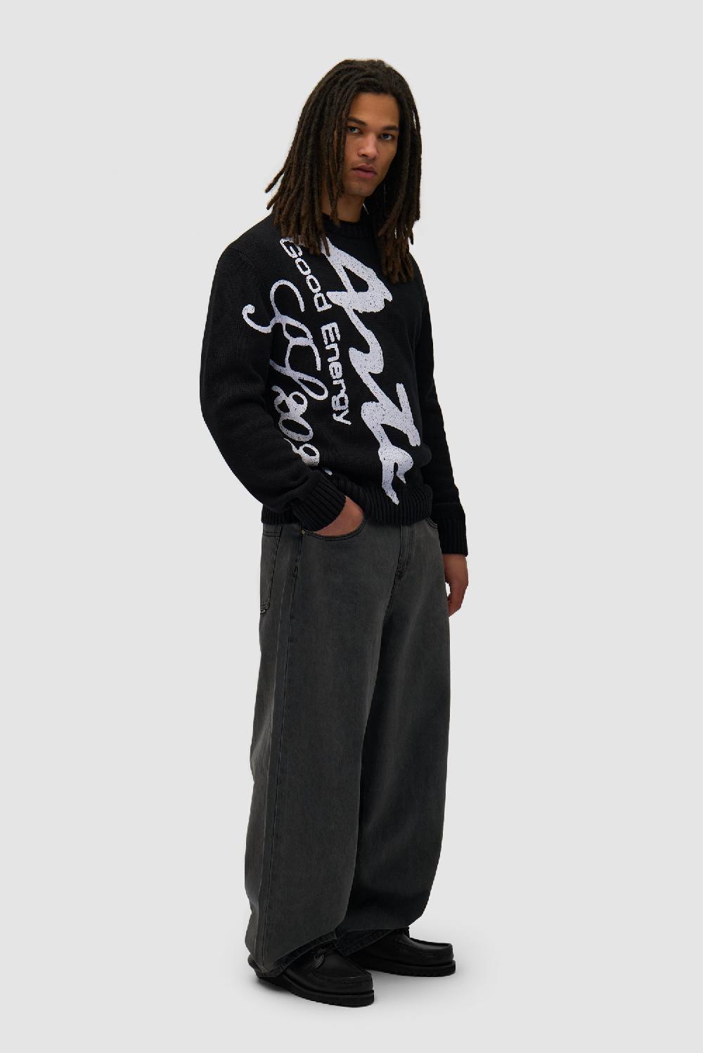 Arte Antwerp Pull En Maille à Gros Motifs - Noir