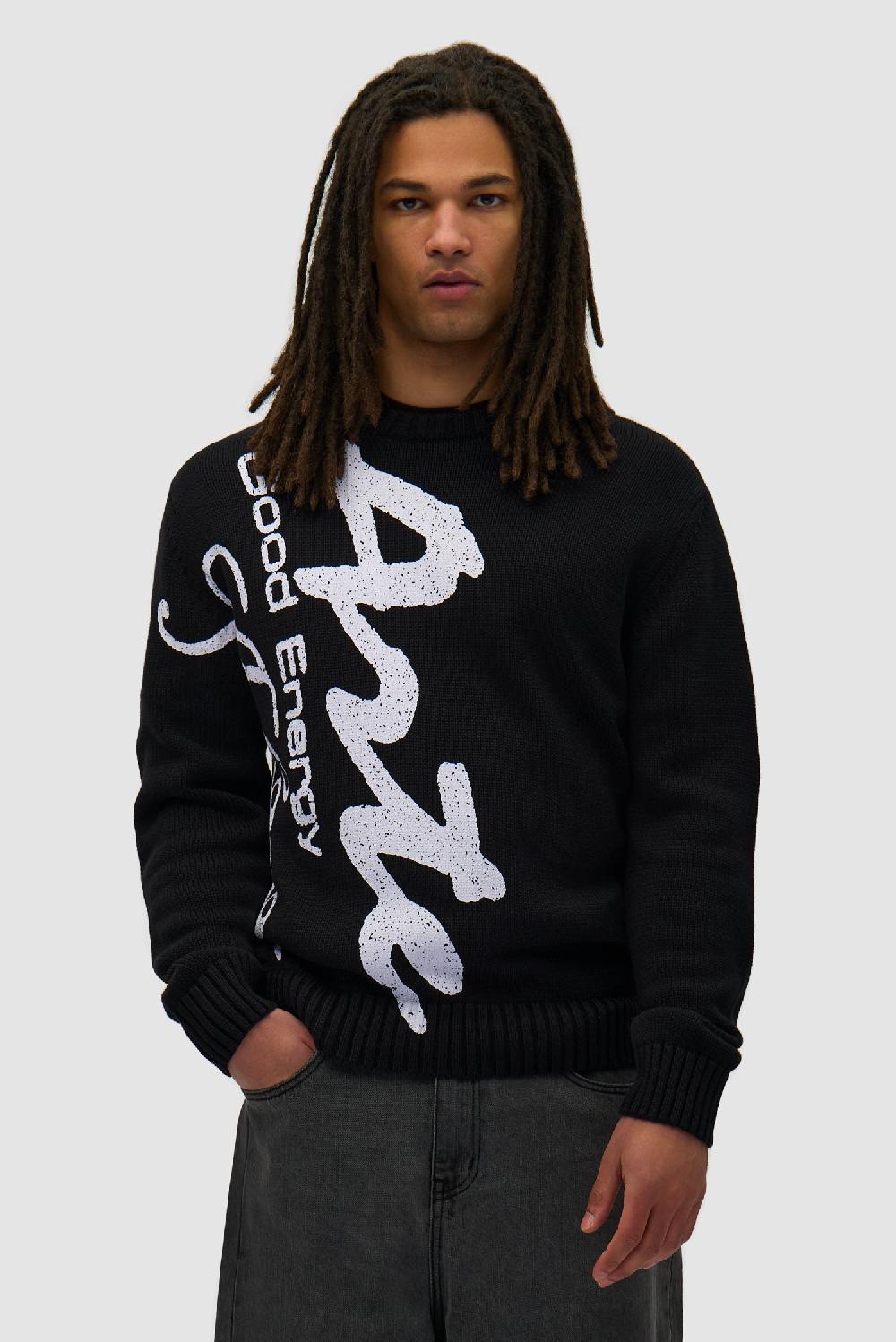 arte antwerp Pull en maille à gros motifs - Noir