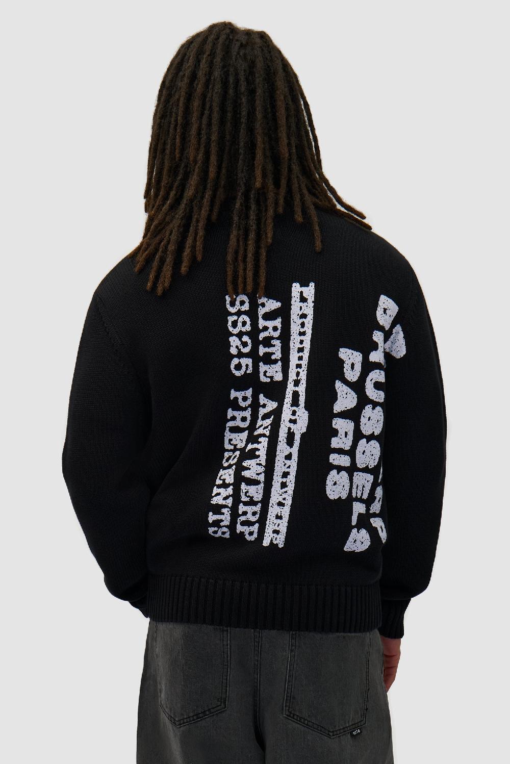 Arte Antwerp Pull En Maille à Gros Motifs - Noir