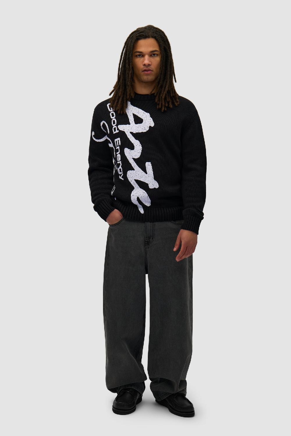 Arte Antwerp Pull En Maille à Gros Motifs - Noir