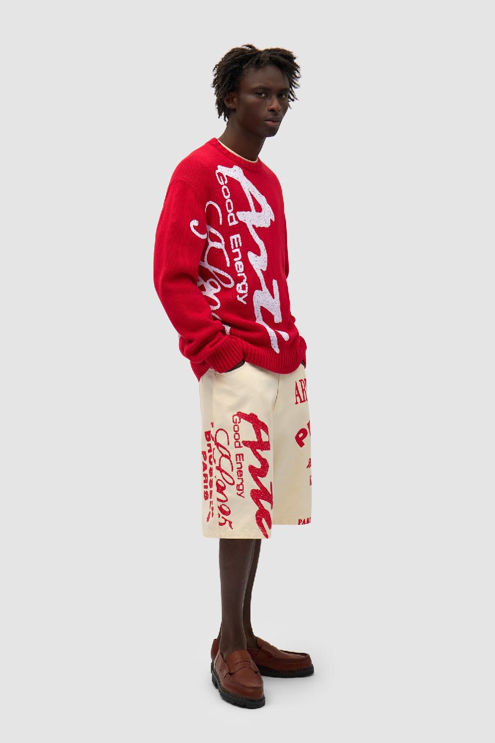 Arte Antwerp Pull En Maille à Gros Motifs - Rouge