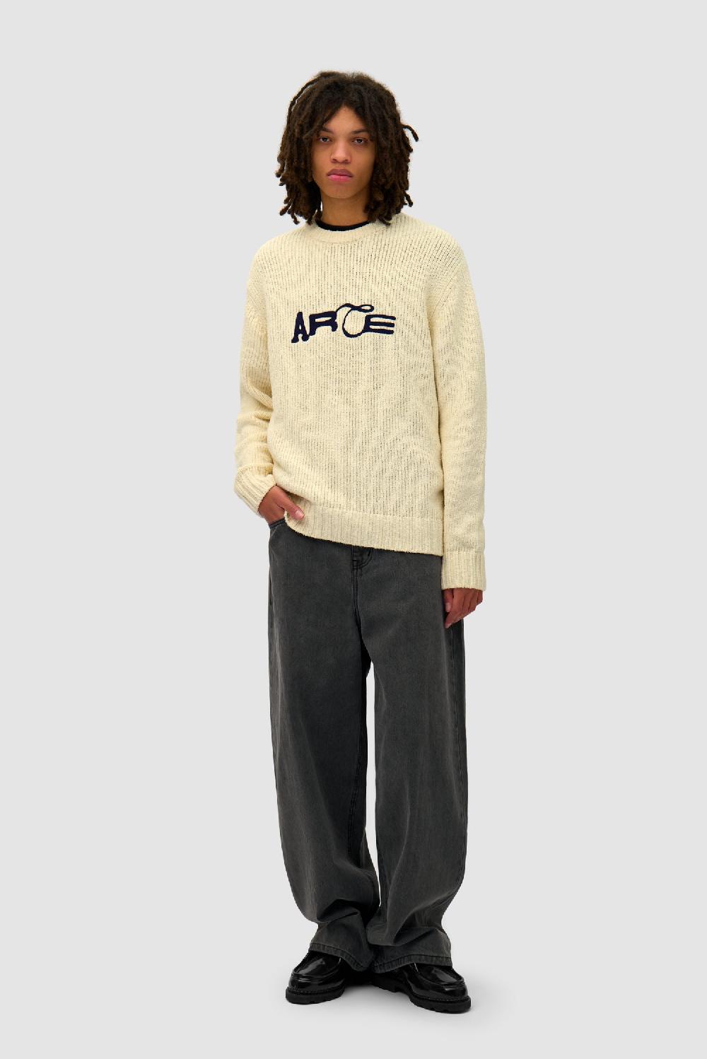 Arte Antwerp Pull En Maille Avec Logo - Crème