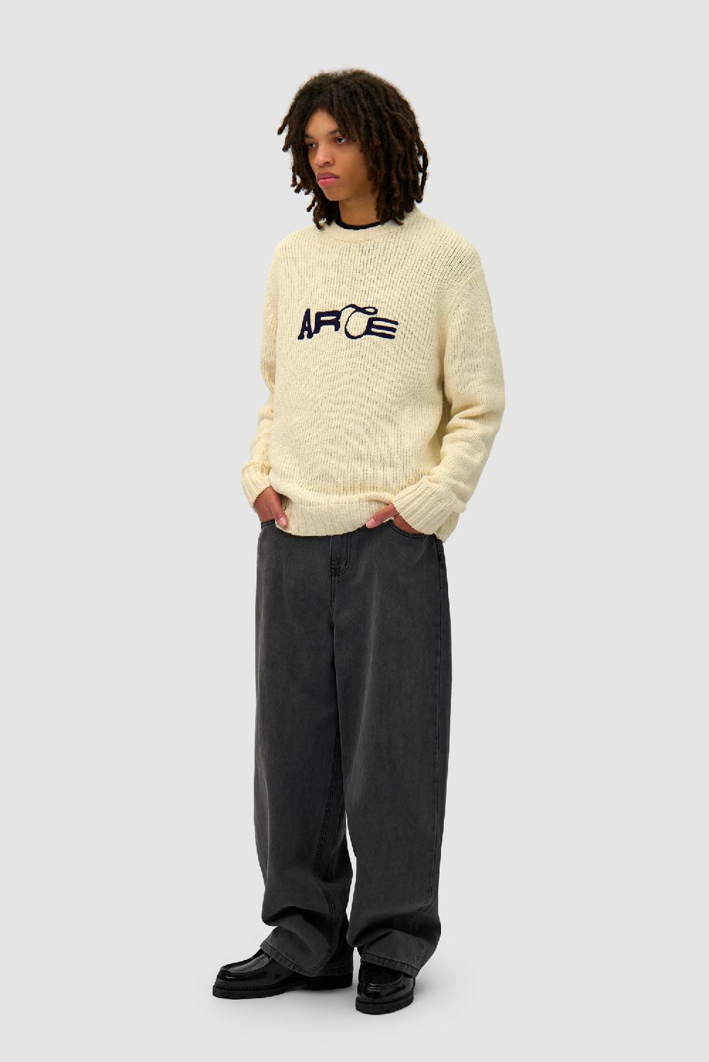 Arte Antwerp Pull En Maille Avec Logo - Crème