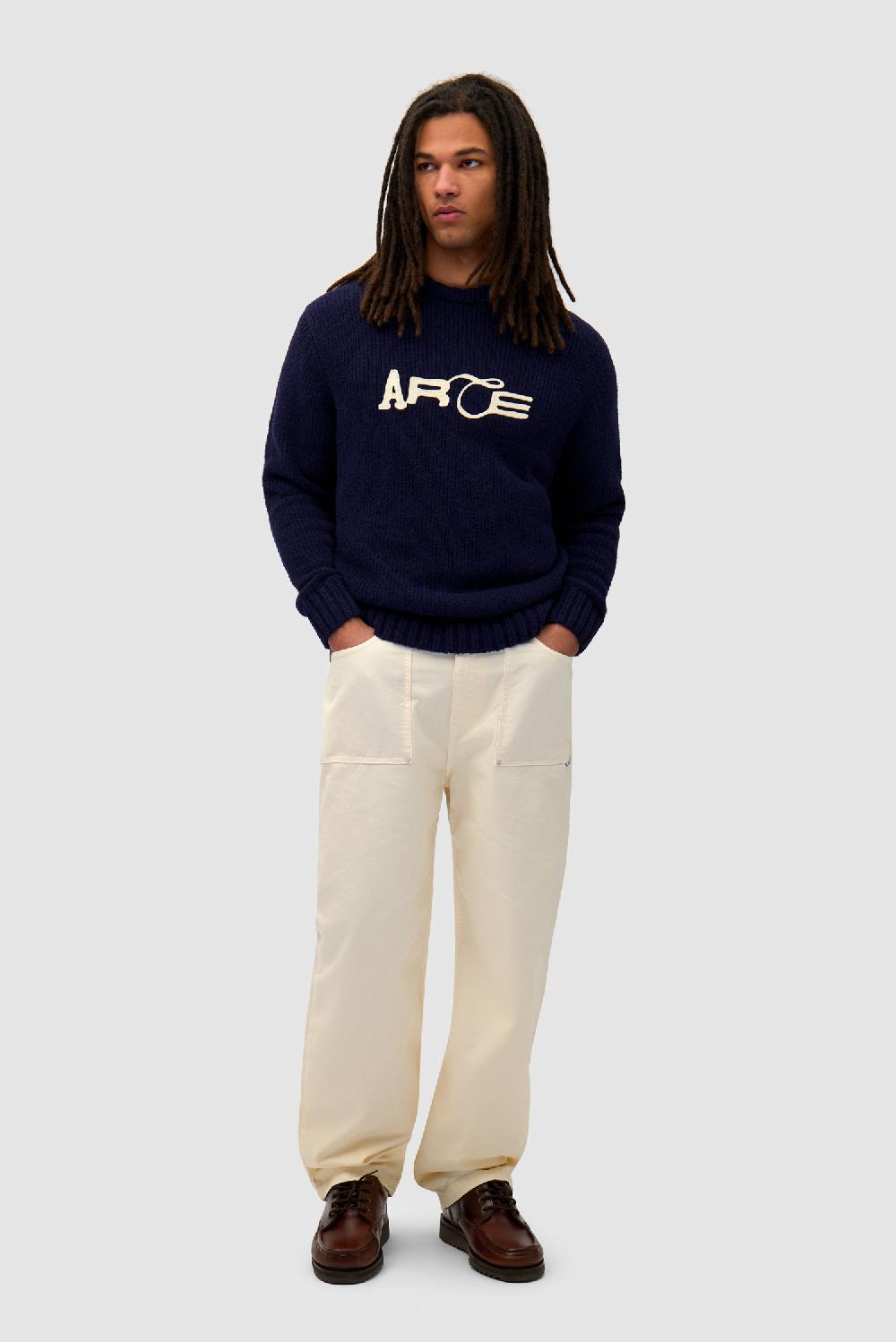 Arte Antwerp Pull En Maille Avec Logo - Navy