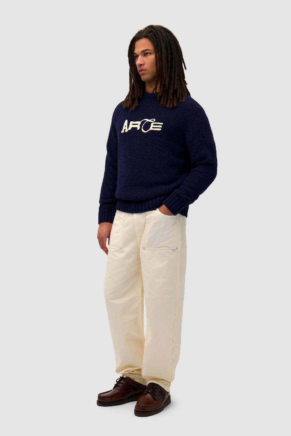 Arte Antwerp Pull En Maille Avec Logo - Navy