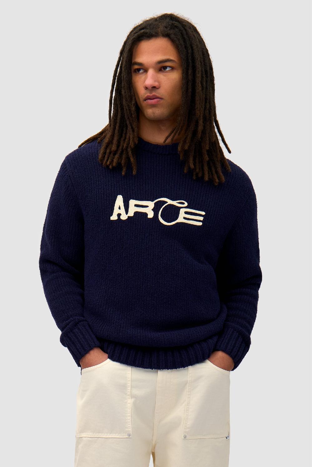 arte antwerp Pull en maille avec logo - Navy