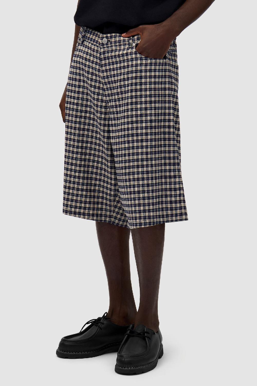 Arte Antwerp Short à Carreaux - Crème/Marine