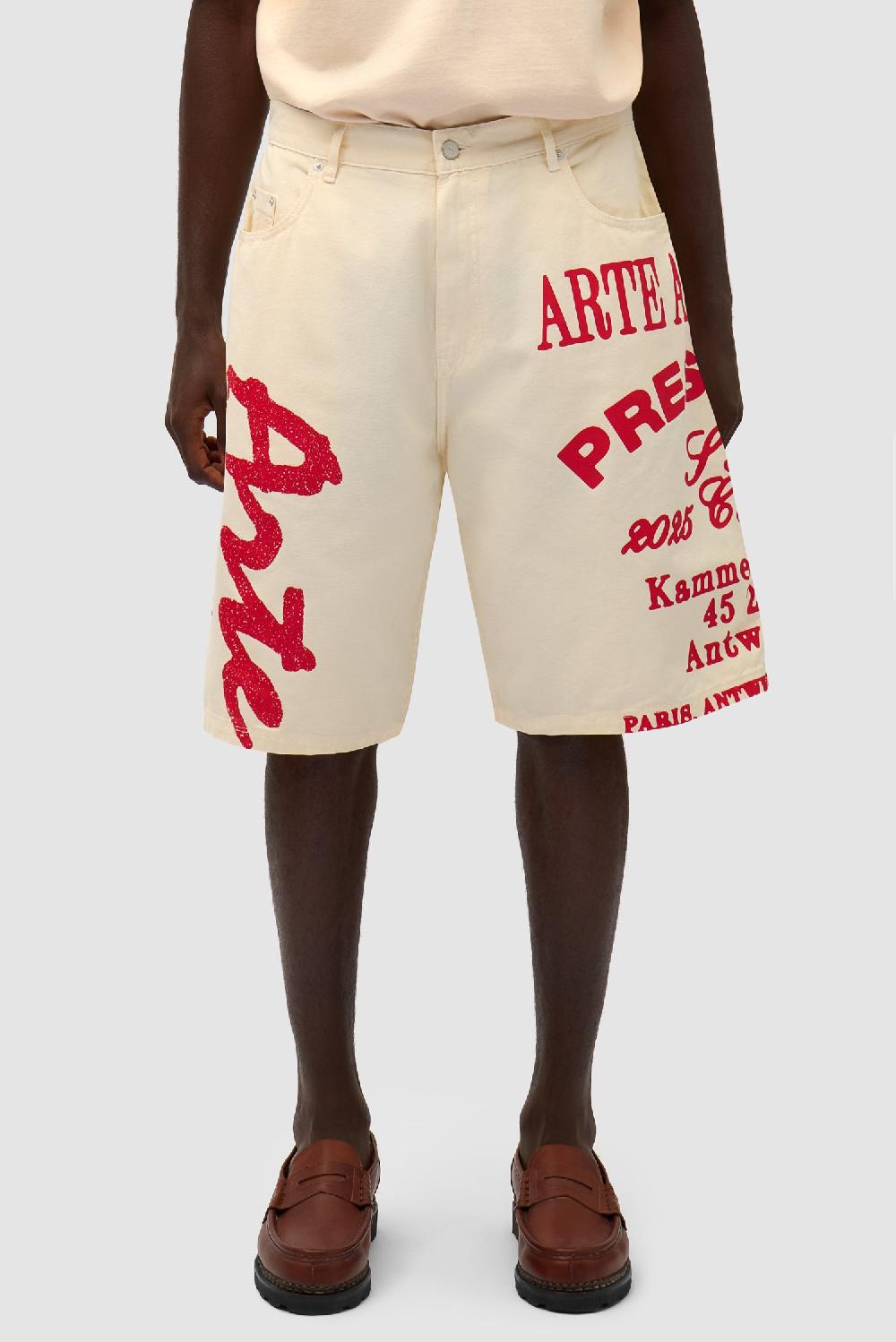 arte antwerp Short imprimé rouge - Crème