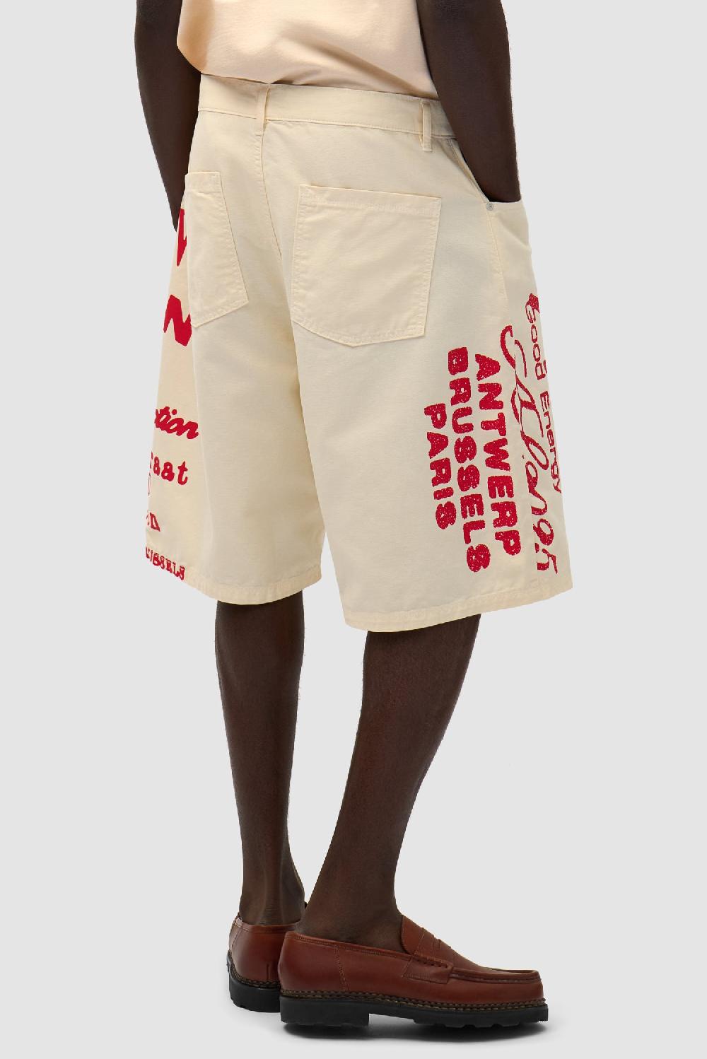 Arte Antwerp Short Imprimé Rouge - Crème