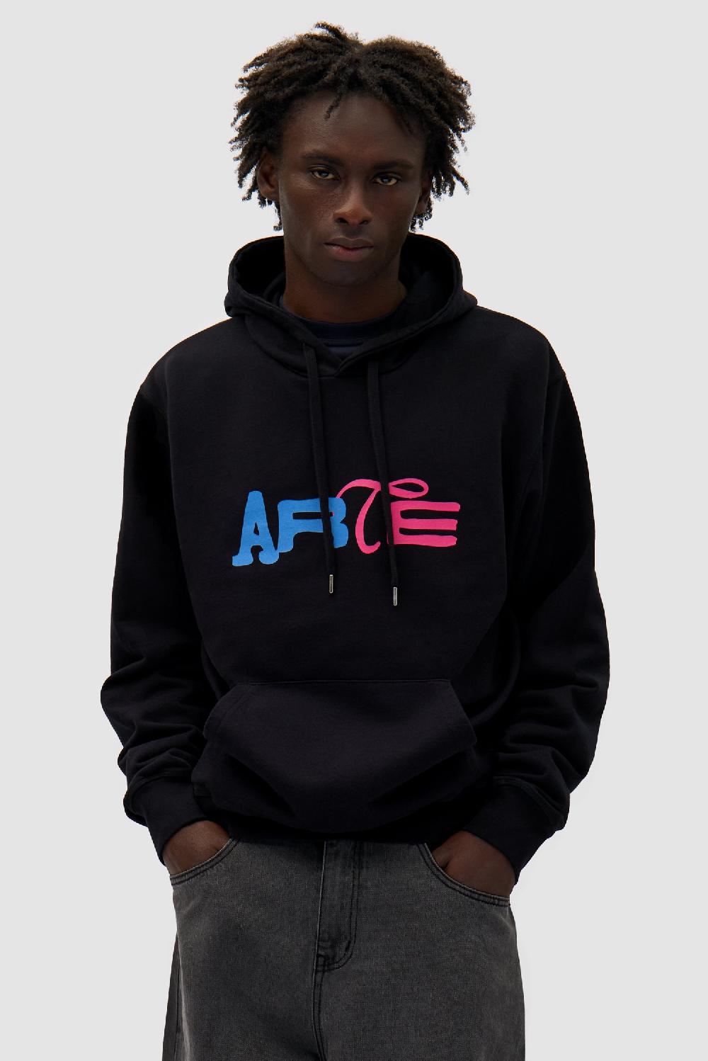 arte antwerp Sweat à capuche Duo Logo - Noir