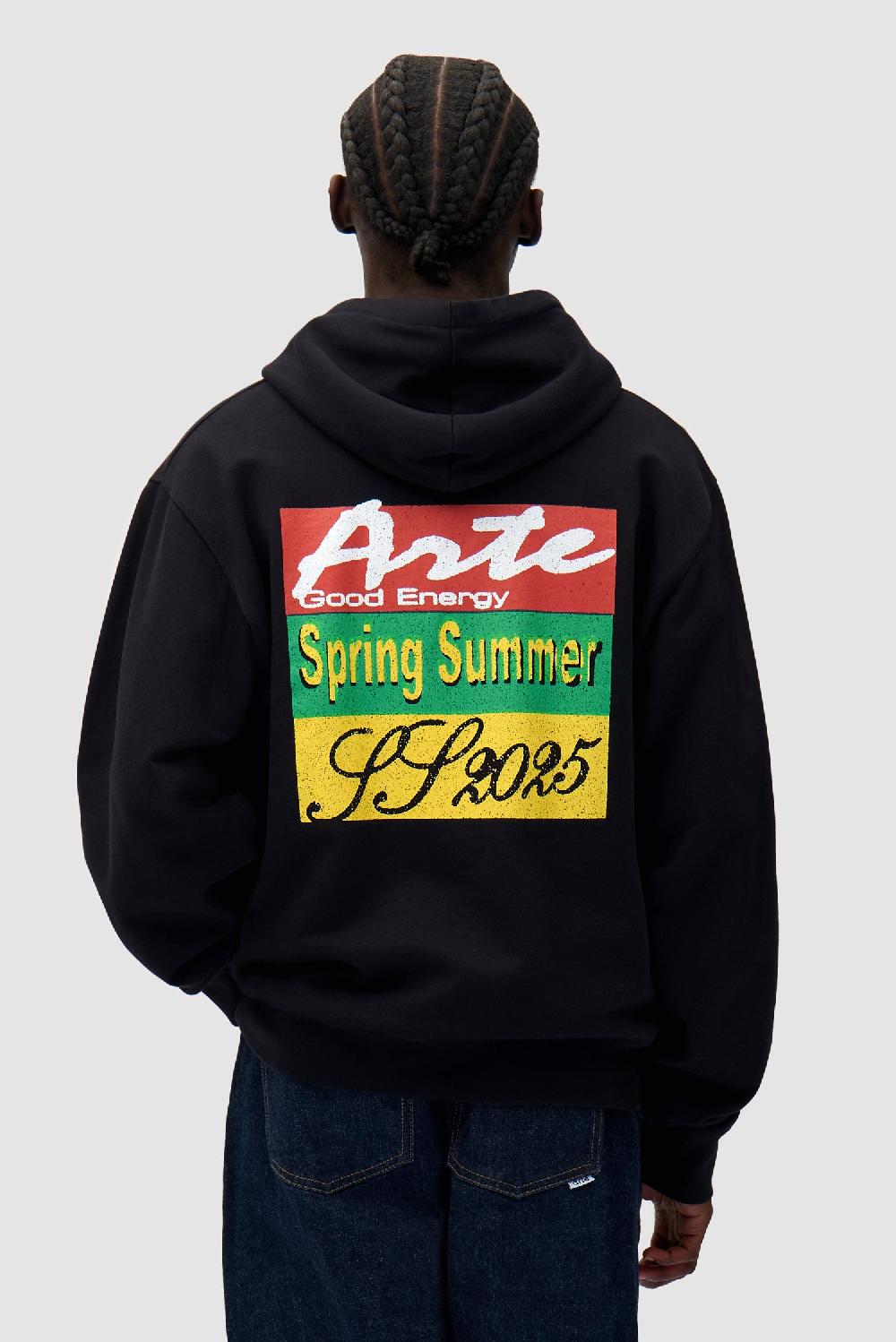 arte antwerp Sweat à capuche imprimé Energy - Noir