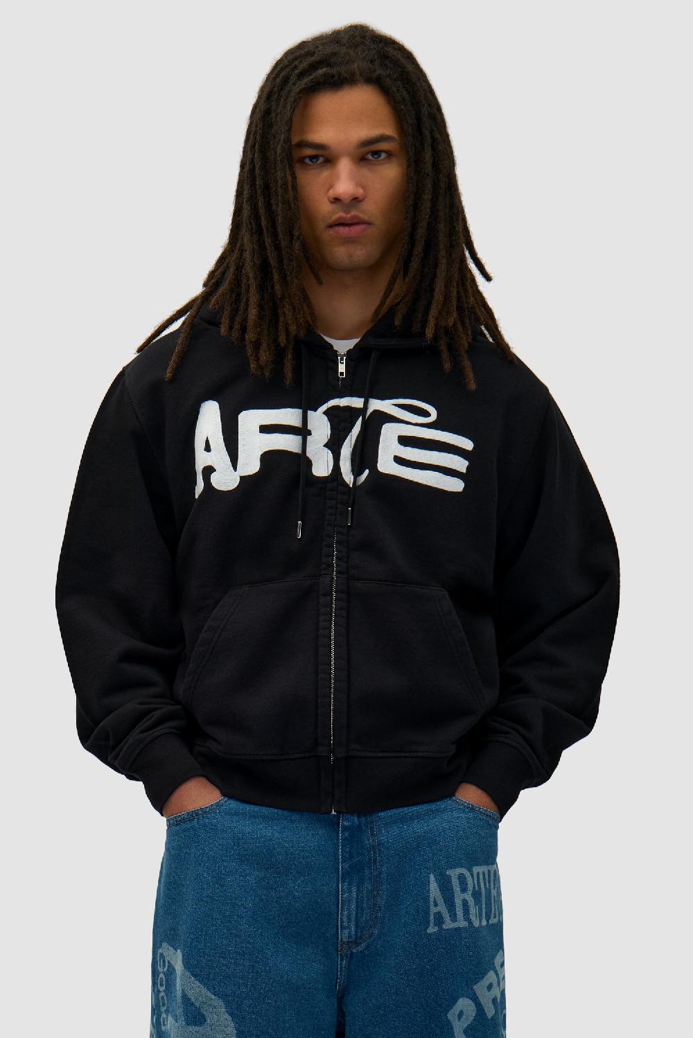 arte antwerp Sweat à capuche zippé Energy - Noir