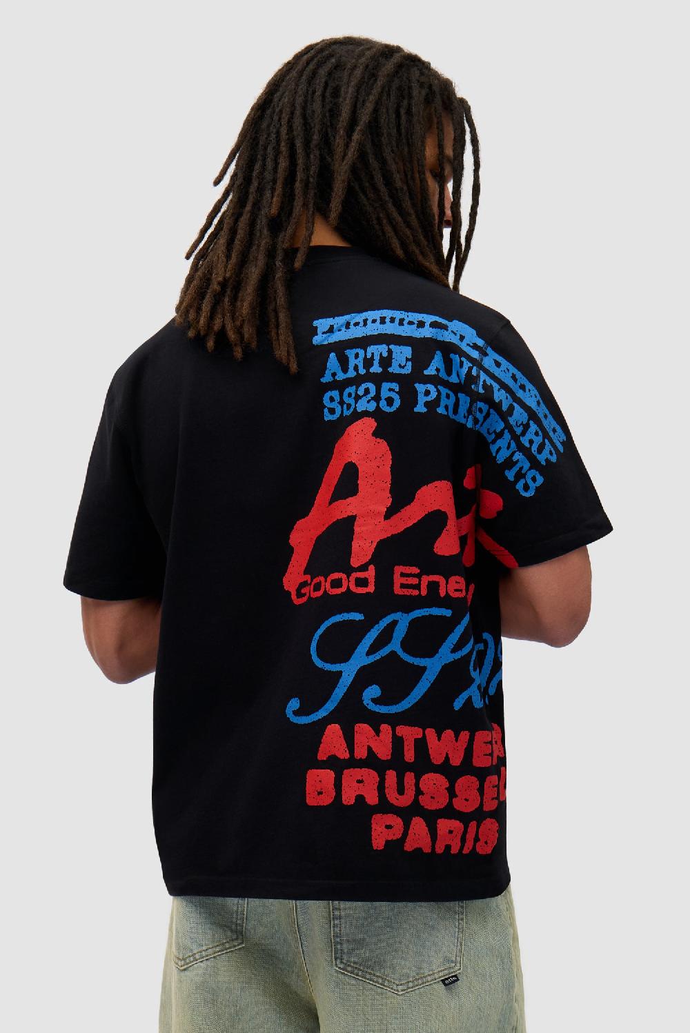 arte antwerp T-shirt à imprimé latéral - Noir