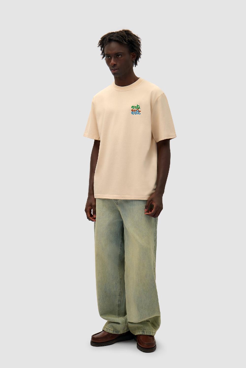 Arte Antwerp T-shirt à Logo Multiple - Crème