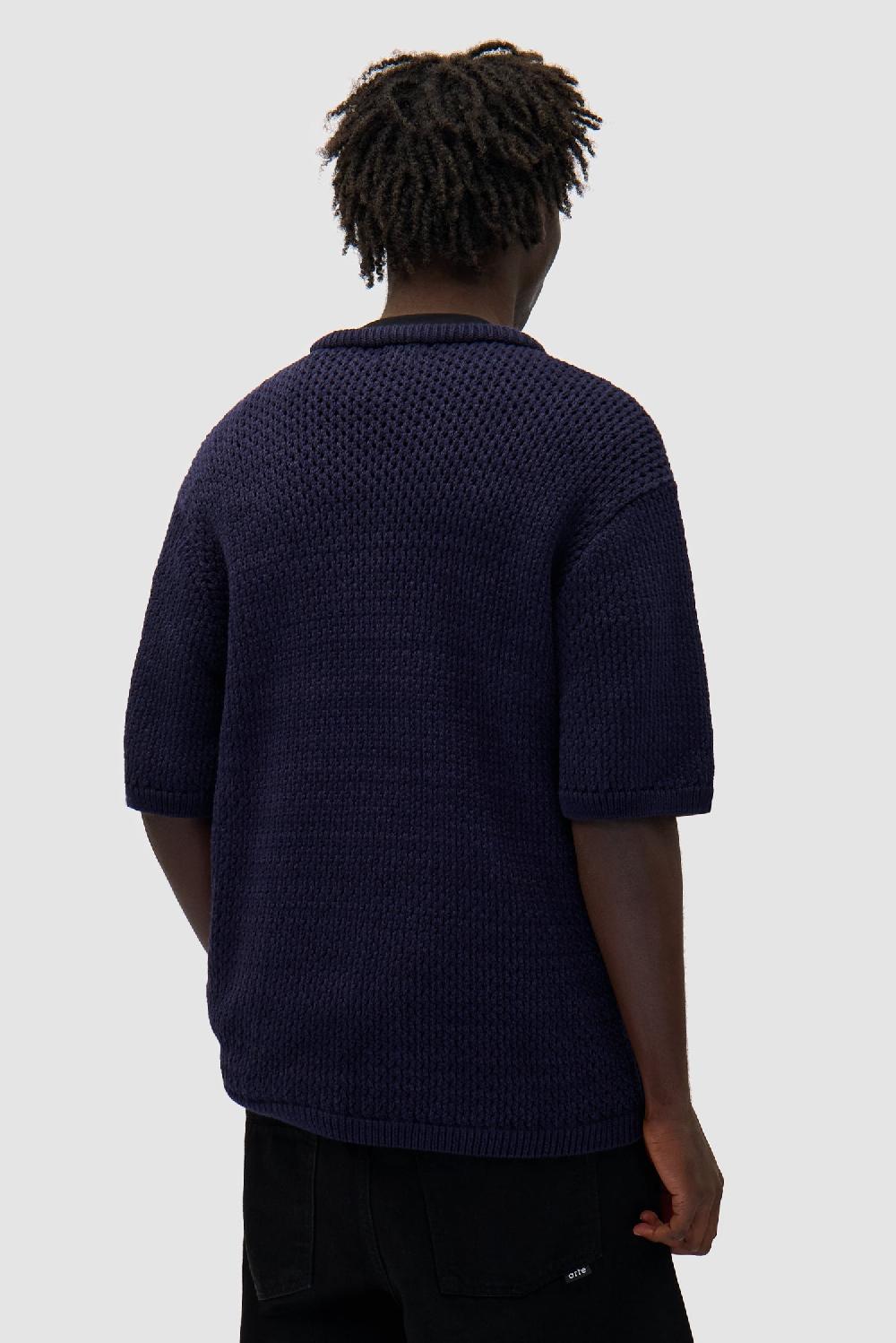 Arte Antwerp T-shirt En Maille Crochetée - Marine
