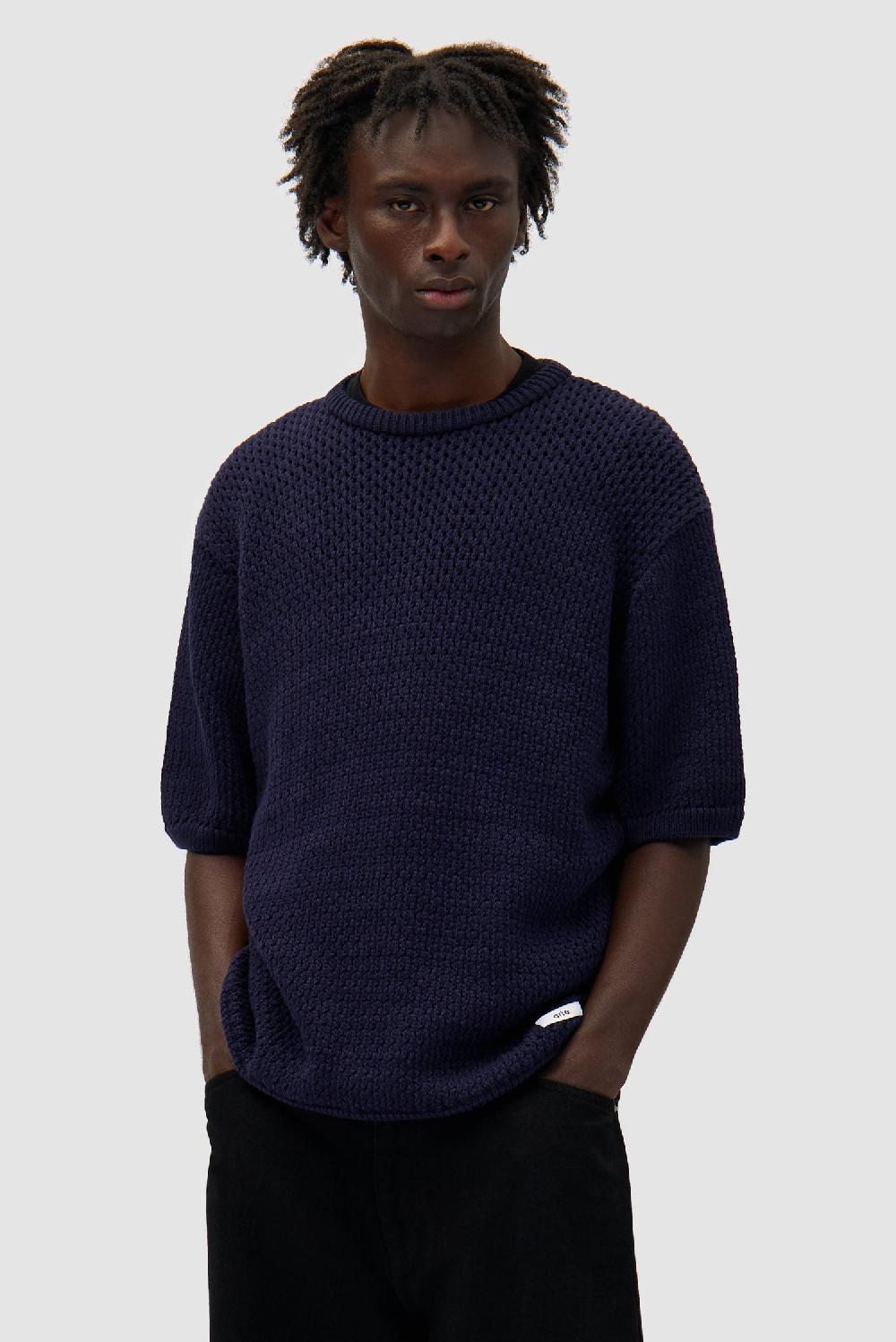 arte antwerp T-shirt en maille crochetée - Marine