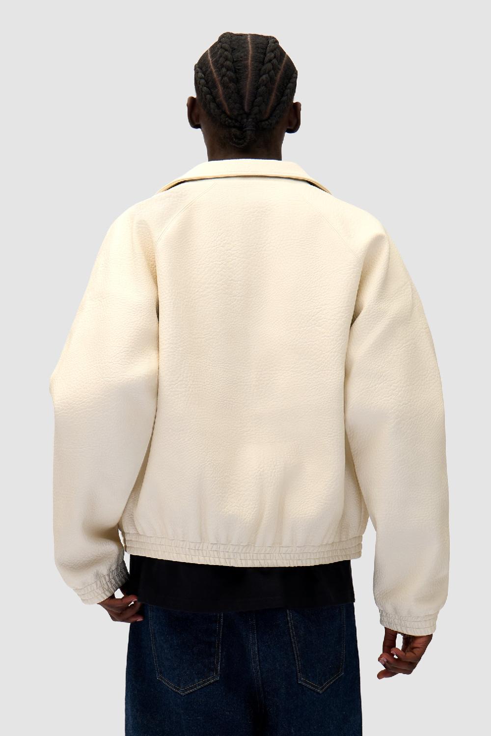 Arte Antwerp Veste En Cuir à Gros Logo - Crème