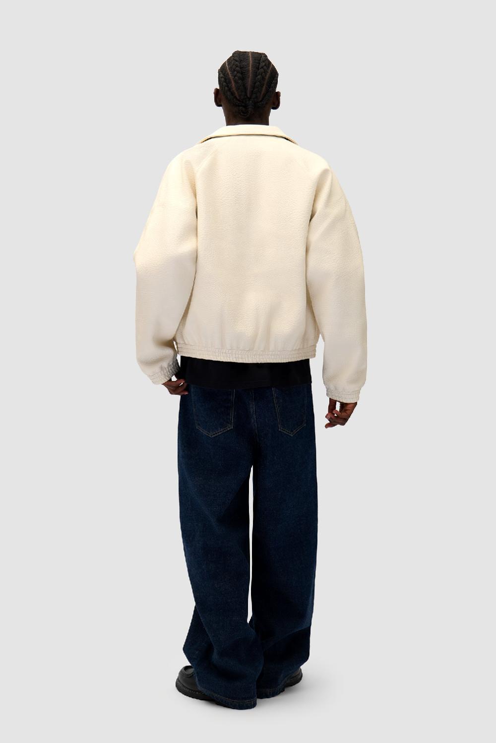 Arte Antwerp Veste En Cuir à Gros Logo - Crème