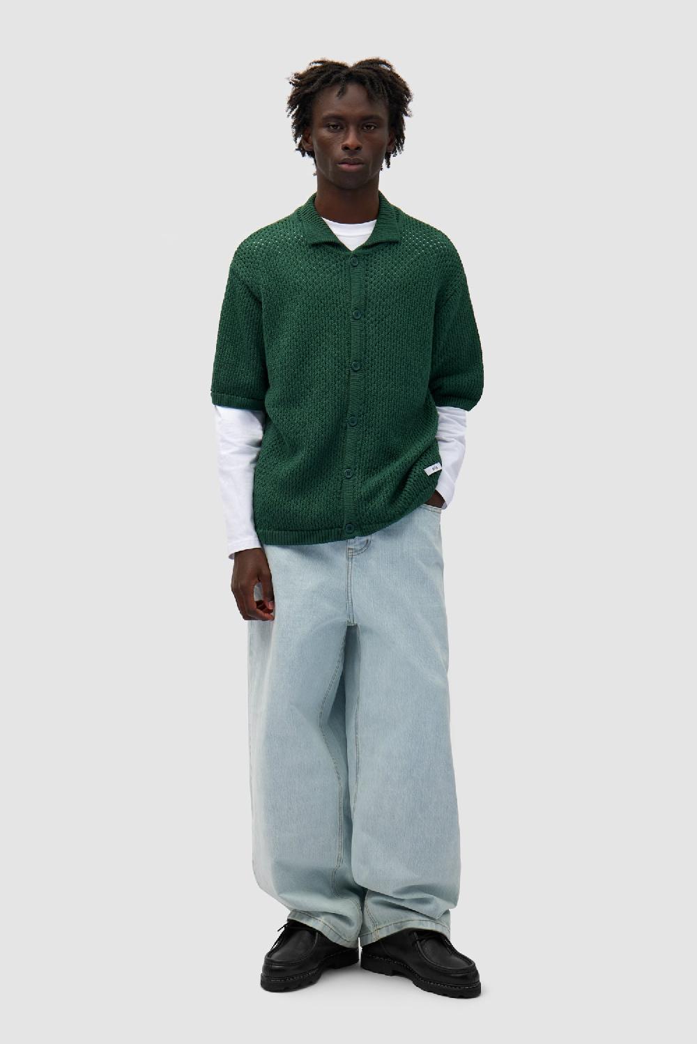 Arte Antwerp Chemise à Boutons En Tricot Crocheté - Vert