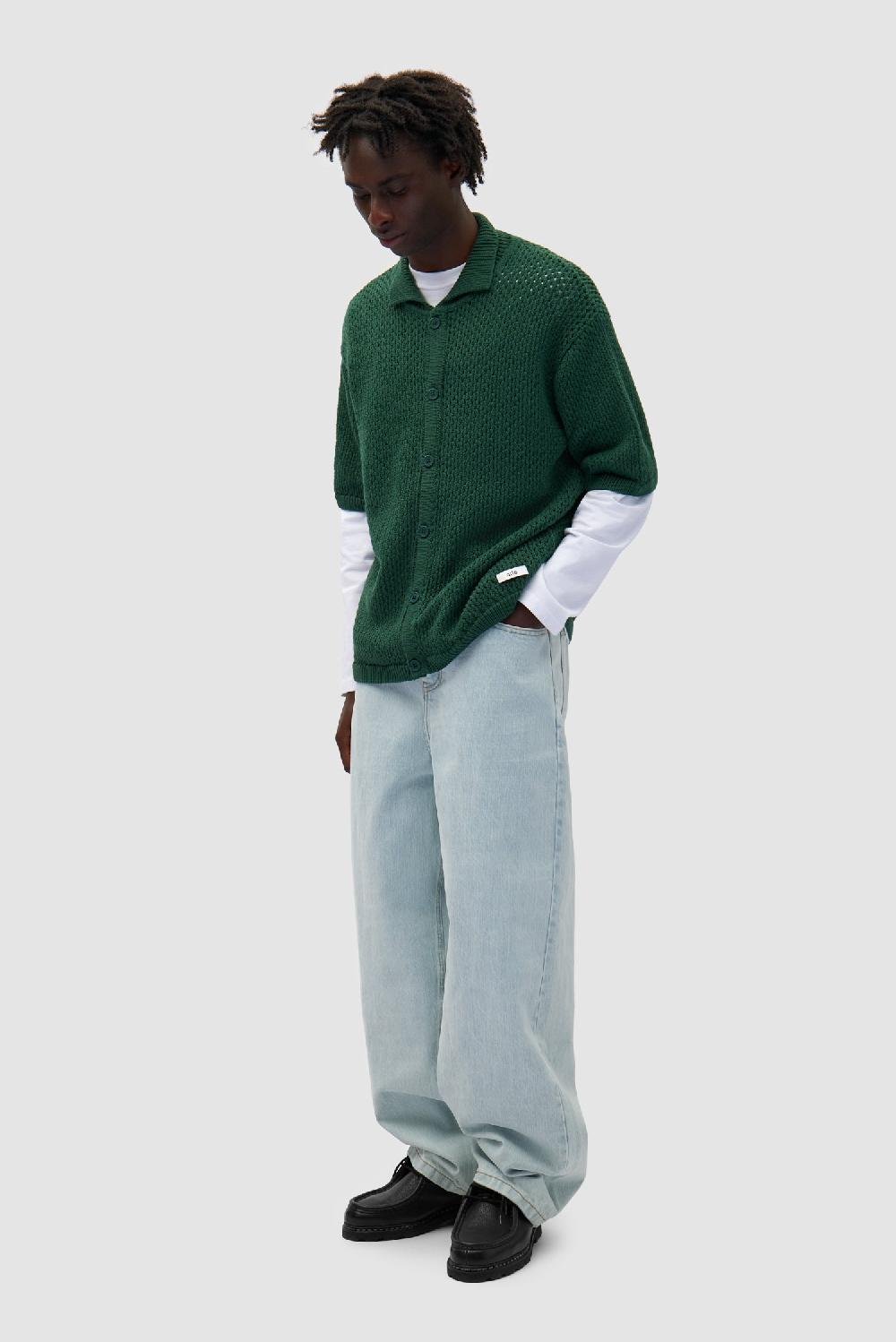 Arte Antwerp Chemise à Boutons En Tricot Crocheté - Vert